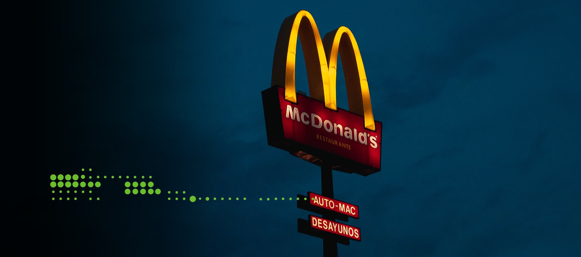 McDonalds M sign at night 