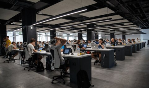 Group of people working in an office