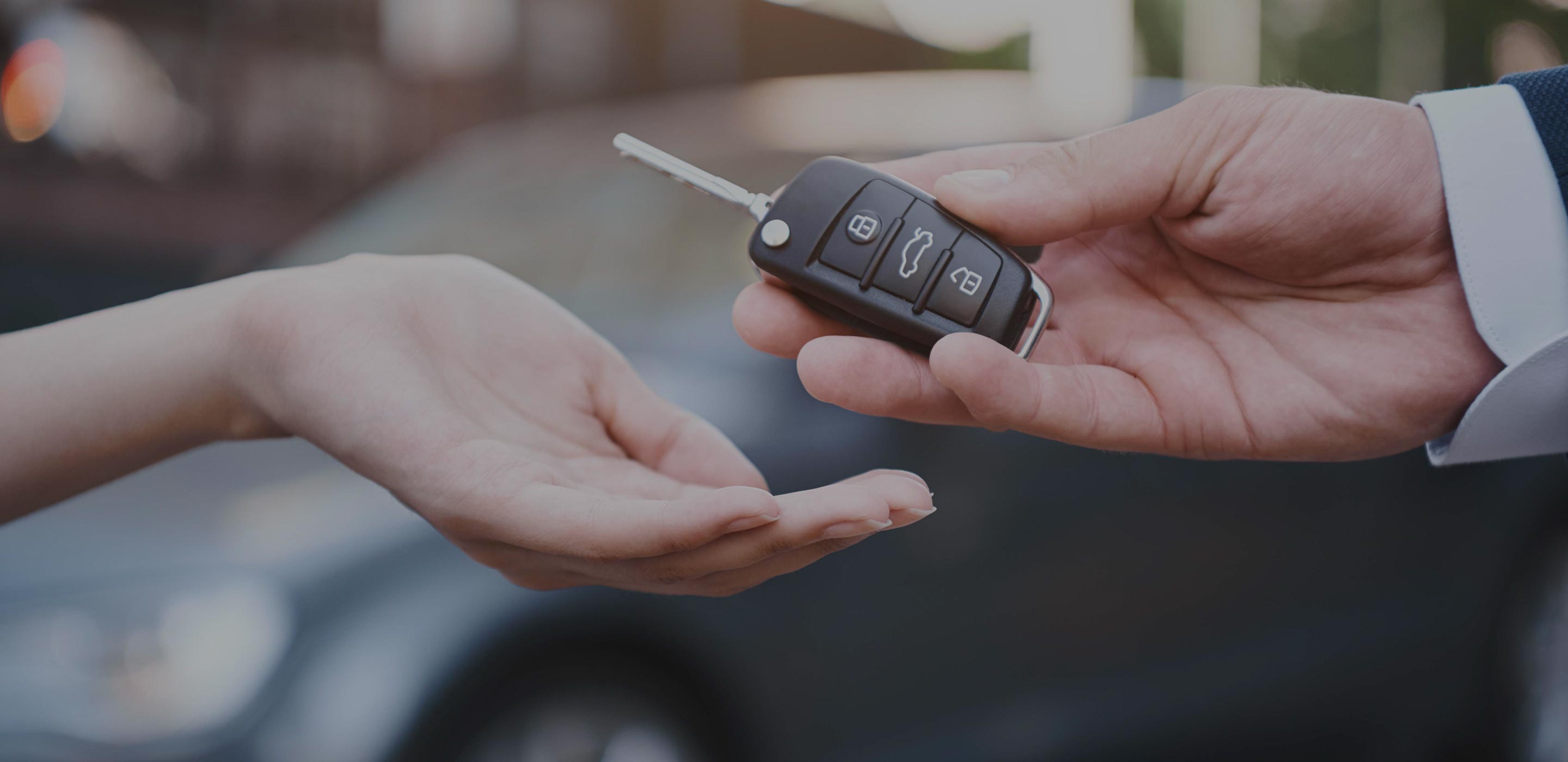 Handing over rental car keys
